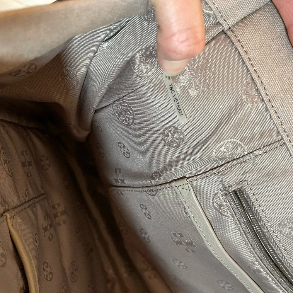 MOVING SALE | Tory Burch | Taupe | Leather Ella Tote - Picture 7 of 17